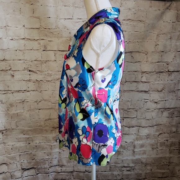 Retro style Colorful Spring sleeveless Floral top - Picture 2 of 5